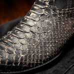 Kansas // Python Leather Western Boots // Stone White (7)