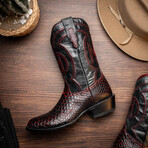 Kansas // Python Leather Western Boots // Blackcherry (7)