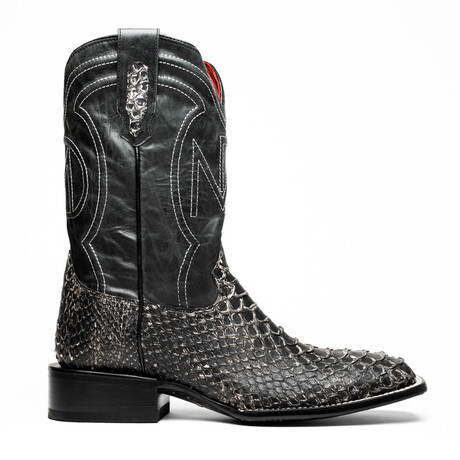 Missouri // Python Leather Western Boots // Stone White (7)