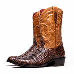 Phoenix // Caiman Belly Leather Western Boots // Aged Maple (7)
