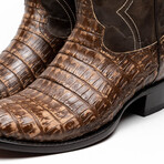 Phoenix // Caiman Belly Leather Western Boots // Stone Brown (10)