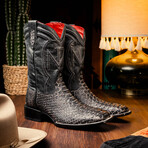Missouri // Python Leather Western Boots // Stone White (7)