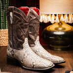 Missouri // Python Leather Western Boots // Natural (7)