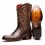 Denver Ostrich Leg Western Boots // Clear Brown (10)
