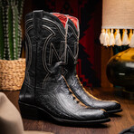 Denver Ostrich Leg Western Boots // Black (10)