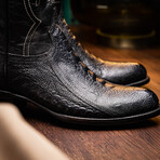 Denver Ostrich Leg Western Boots // Black (10)