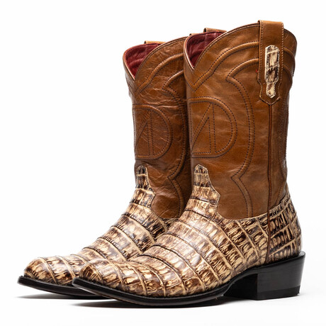 Phoenix // Caiman Belly Leather Western Boots // Stone Orix (10)