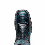 Missouri // Python Leather Western Boots // Black + Blue (7)