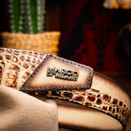 Texas // Caiman & Calf Leather Belt //Stone Orix (36)