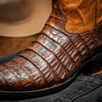 Phoenix // Caiman Belly Leather Western Boots // Aged Maple (7)
