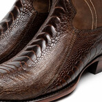 Denver Ostrich Leg Western Boots // Clear Brown (10)