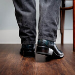 Missouri // Python Leather Western Boots // Black + Blue (7)