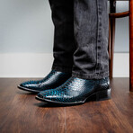 Missouri // Python Leather Western Boots // Black + Blue (7)