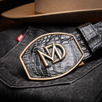 Iowa // Caiman Leather Belt // Black (36)