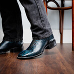 Missouri // Python Leather Western Boots // Black + Blue (7)