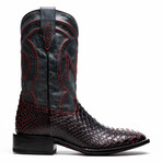 Missouri // Python Leather Western Boots // Blackcherry (7)