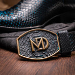 Missouri // Python Leather Western Boots // Black + Blue (7)