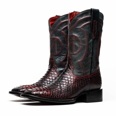 Missouri // Python Leather Western Boots // Blackcherry (7)