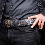 Arkansas // Python Leather Belt // Antique Newspaper (36)