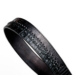 Montana // Caiman & Calf Leather Belt // Black (36)