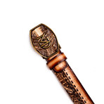 Montana // Caiman & Calf Leather Belt // Stone Brown (36)