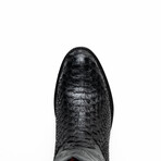 Kansas // Python Leather Western Boots // Black (7)