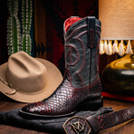 Missouri // Python Leather Western Boots // Blackcherry (7)