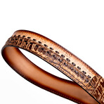Montana // Caiman & Calf Leather Belt // Stone Brown (36)