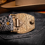 Arkansas // Python Leather Belt // Antique Newspaper (36)