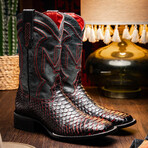 Missouri // Python Leather Western Boots // Blackcherry (7)