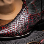 Missouri // Python Leather Western Boots // Blackcherry (7)