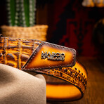 Montana // Caiman & Calf Leather Belt // Mustard Brown (36)