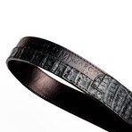 Texas // Caiman & Calf Leather Belt // Black (36)