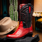 Denver Ostrich Leg Western Boots // Red (10)