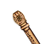 Texas // Caiman & Calf Leather Belt //Stone Orix (36)