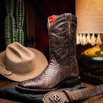Missouri // Python Leather Western Boots // Brown (7)