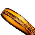 Texas // Caiman & Calf Leather Belt // Mustard Brown (36)