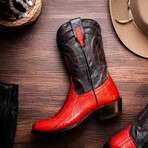 Denver Ostrich Leg Western Boots // Red (10)