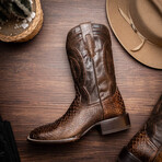 Missouri // Python Leather Western Boots // Brown (7)
