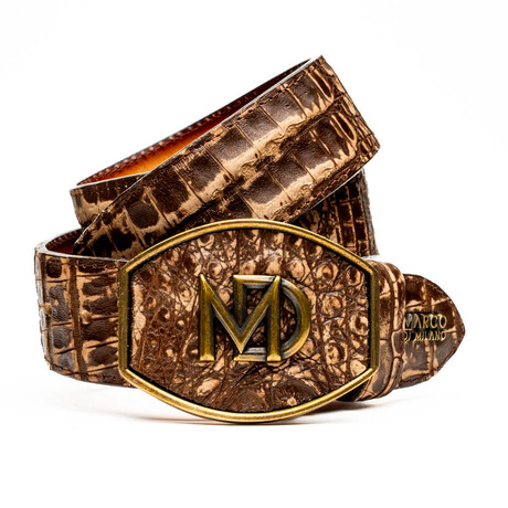 Iowa // Caiman Leather Belt // Brown (36)