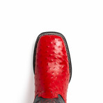 Alabama Ostrich Quill Western Boots // Red (10)