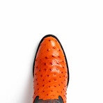 Savannah // Ostrich Quill Leather Western Boots // Orange (10)