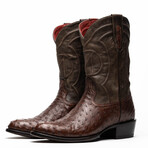 Savannah // Ostrich Quill Leather Western Boots // Kango Tabac (10)