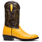 Savannah // Ostrich Quill Leather Western Boots // Buttercup (10)