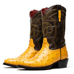 Savannah // Ostrich Quill Leather Western Boots // Buttercup (10)