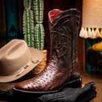 Alabama Ostrich Quill Western Boots // Kango Tabac (10)