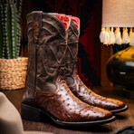 Alabama Ostrich Quill Western Boots // Kango Tabac (10)