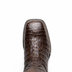 Tucson // Caiman Belly Leather Western Boots // Aged Brown (7)