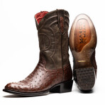 Savannah // Ostrich Quill Leather Western Boots // Kango Tabac (10)