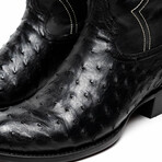 Savannah // Ostrich Quill Leather Western Boots // Black (10)